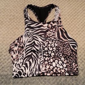 Free people Peek A Boo Racer Bra in animal print